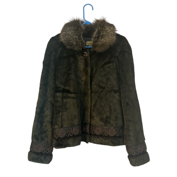 Midnight Velvet Jackets & Blazers - Midnight Velvet Faux Fur Jacket Hook Closure Sleeve and Hem Detail Size Large